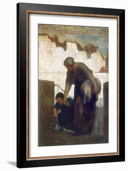 La Blanchisseuse-Honoré Daumier-Framed Giclee Print