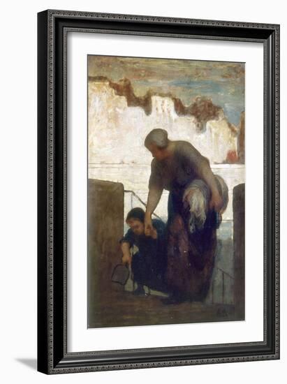 La Blanchisseuse-Honoré Daumier-Framed Giclee Print