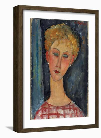 La Blonde Aux Boucles D'Oreille, 1918-1919-Amedeo Modigliani-Framed Giclee Print