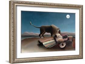 La Bohémienne Endormie(The Sleeping Gypsy) by Henri Rousseau-Henri Rousseau-Framed Giclee Print