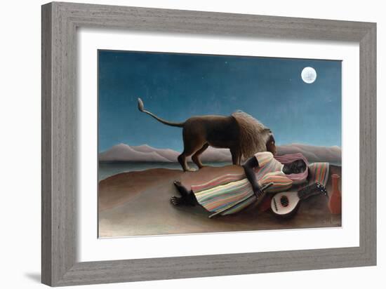 La Bohémienne Endormie(The Sleeping Gypsy) by Henri Rousseau-Henri Rousseau-Framed Giclee Print