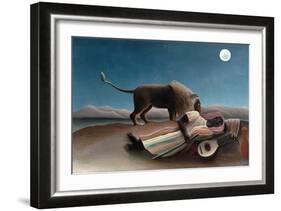 La Bohémienne Endormie(The Sleeping Gypsy) by Henri Rousseau-Henri Rousseau-Framed Giclee Print