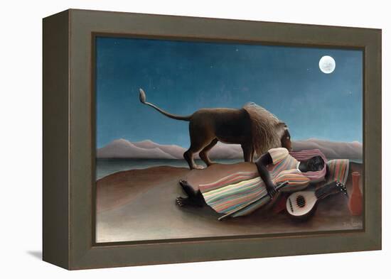 La Bohémienne Endormie(The Sleeping Gypsy) by Henri Rousseau-Henri Rousseau-Framed Premier Image Canvas
