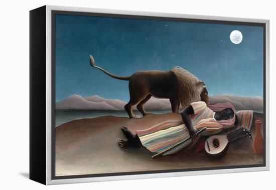 La Bohémienne Endormie(The Sleeping Gypsy) by Henri Rousseau-Henri Rousseau-Framed Premier Image Canvas