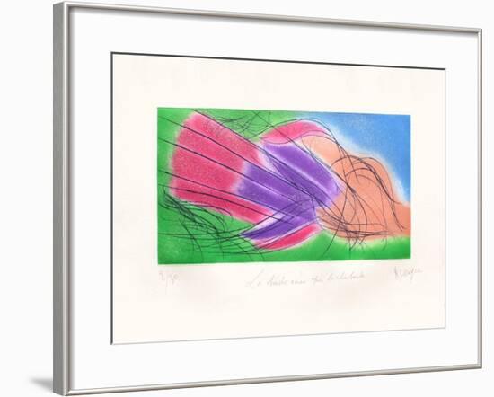 La Bouche Amere Apres la Rhubarbe-Jean Messagier-Framed Limited Edition