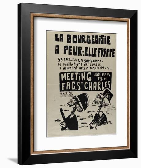 La bourgeoisie a peur, elle frappe-null-Framed Giclee Print