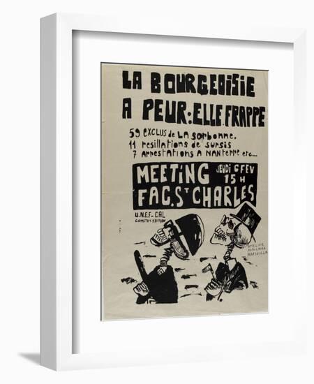 La bourgeoisie a peur, elle frappe-null-Framed Giclee Print