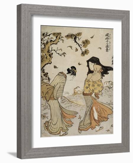 La bourrasque d'automne-Torii Kiyonaga-Framed Giclee Print