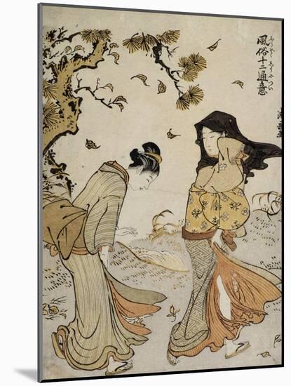 La bourrasque d'automne-Torii Kiyonaga-Mounted Giclee Print