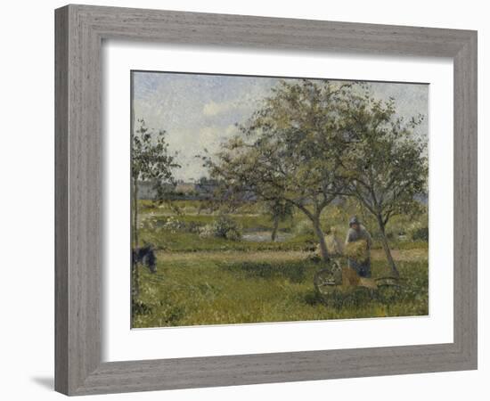 La brouette, verger-Camille Pissarro-Framed Giclee Print