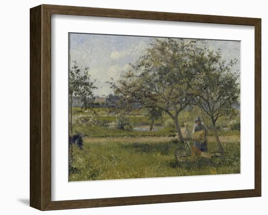 La brouette, verger-Camille Pissarro-Framed Giclee Print