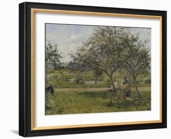 La brouette, verger-Camille Pissarro-Framed Giclee Print