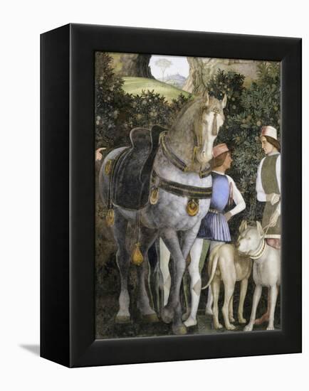 La Camera Degli Sposi: Grooms with Horse and Two Dogs-Andrea Mantegna-Framed Premier Image Canvas