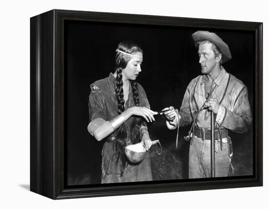 La captive aux yeux clairs THE BIG SKY by HowardHawks with Kirk Douglas, Elizabeth Threatt, 1952 (b-null-Framed Stretched Canvas