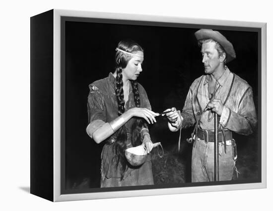 La captive aux yeux clairs THE BIG SKY by HowardHawks with Kirk Douglas, Elizabeth Threatt, 1952 (b-null-Framed Stretched Canvas