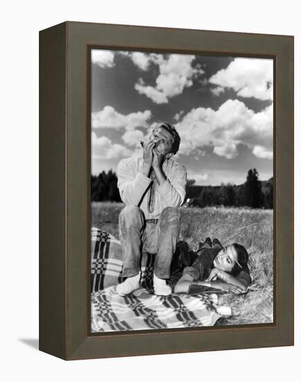 La captive aux yeux clairs THE BIG SKY by HowardHawks with Kirk Douglas, Elizabeth Threatt, 1952 (b-null-Framed Stretched Canvas