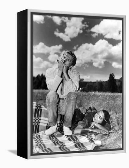 La captive aux yeux clairs THE BIG SKY by HowardHawks with Kirk Douglas, Elizabeth Threatt, 1952 (b-null-Framed Stretched Canvas