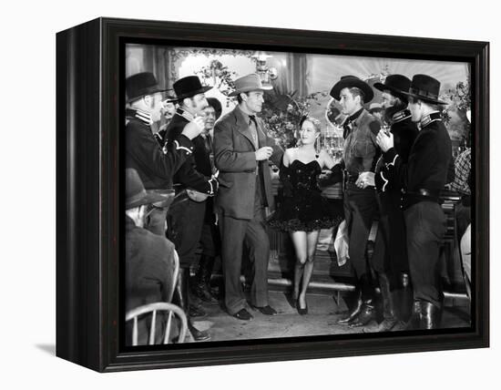 La Caravane heroique (Virginia City) by MichaelCurtiz with Randolph Scott, Myriam Hopkins and Errol-null-Framed Stretched Canvas