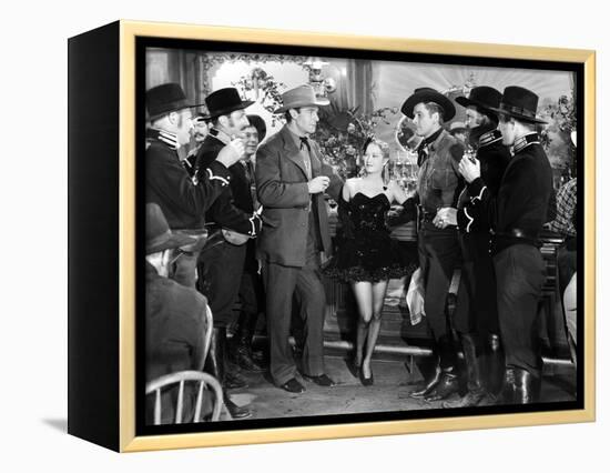 La Caravane heroique (Virginia City) by MichaelCurtiz with Randolph Scott, Myriam Hopkins and Errol-null-Framed Stretched Canvas