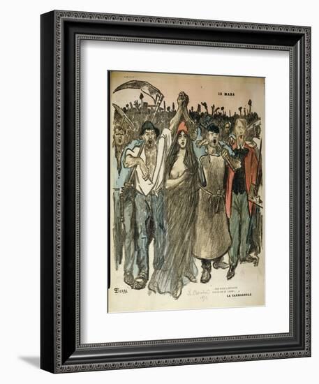 La Carmagnole," Patriotic Song of the French Revolution, from "Le Chambard Socialiste," 1894-Théophile Alexandre Steinlen-Framed Giclee Print