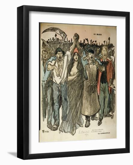 La Carmagnole," Patriotic Song of the French Revolution, from "Le Chambard Socialiste," 1894-Théophile Alexandre Steinlen-Framed Giclee Print