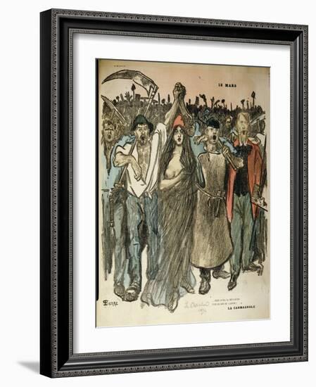 La Carmagnole," Patriotic Song of the French Revolution, from "Le Chambard Socialiste," 1894-Théophile Alexandre Steinlen-Framed Giclee Print