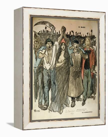 La Carmagnole," Patriotic Song of the French Revolution, from "Le Chambard Socialiste," 1894-Théophile Alexandre Steinlen-Framed Premier Image Canvas