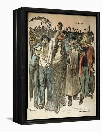 La Carmagnole," Patriotic Song of the French Revolution, from "Le Chambard Socialiste," 1894-Théophile Alexandre Steinlen-Framed Premier Image Canvas