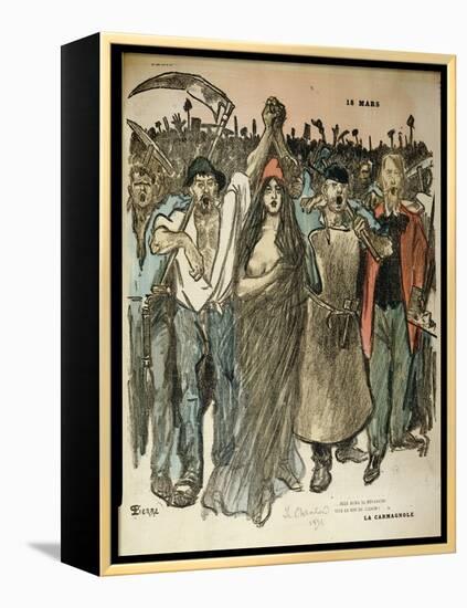 La Carmagnole," Patriotic Song of the French Revolution, from "Le Chambard Socialiste," 1894-Théophile Alexandre Steinlen-Framed Premier Image Canvas