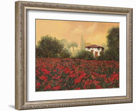 La Casa e i Papaveri-Guido Borelli-Framed Giclee Print