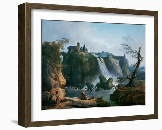 La Cascade De Tivoli, the Waterfall at Tivoli-Hubert Robert-Framed Giclee Print