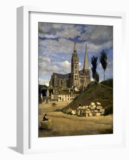 La cathédrale de Chartres-Jean-Baptiste-Camille Corot-Framed Giclee Print