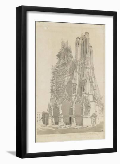 La cathédrale de Reims-Adrien Dauzats-Framed Giclee Print