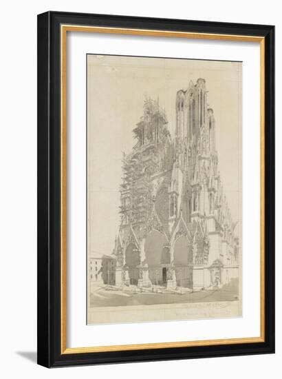 La cathédrale de Reims-Adrien Dauzats-Framed Giclee Print