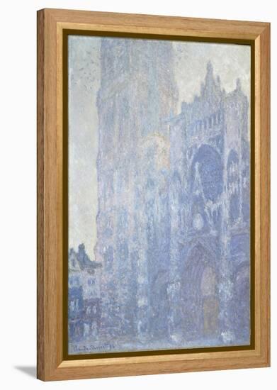 La cathédrale de Rouen. Le portail et la tour Saint-Romain, effet du matin-Claude Monet-Framed Premier Image Canvas