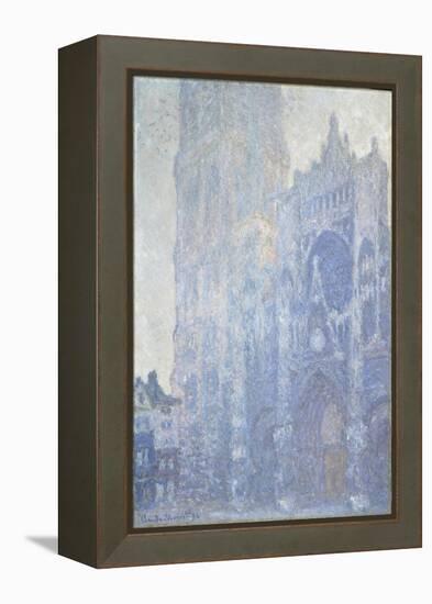 La cathédrale de Rouen. Le portail et la tour Saint-Romain, effet du matin-Claude Monet-Framed Premier Image Canvas