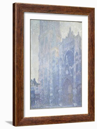 La cathédrale de Rouen. Le portail et la tour Saint-Romain, effet du matin-Claude Monet-Framed Giclee Print