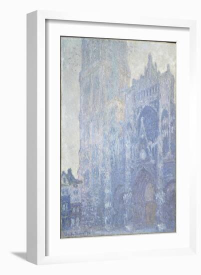 La cathédrale de Rouen. Le portail et la tour Saint-Romain, effet du matin-Claude Monet-Framed Giclee Print