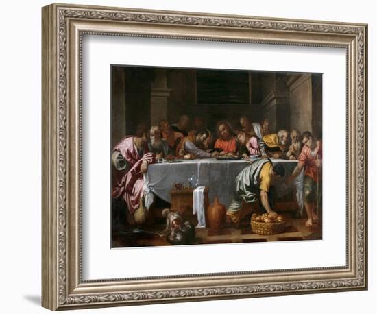 La Cene  (The Last Supper) Peinture D'agostino Carracci (1557-1602) 1594 Dim 172X237 Cm Museo Del-Agostino Carracci-Framed Giclee Print