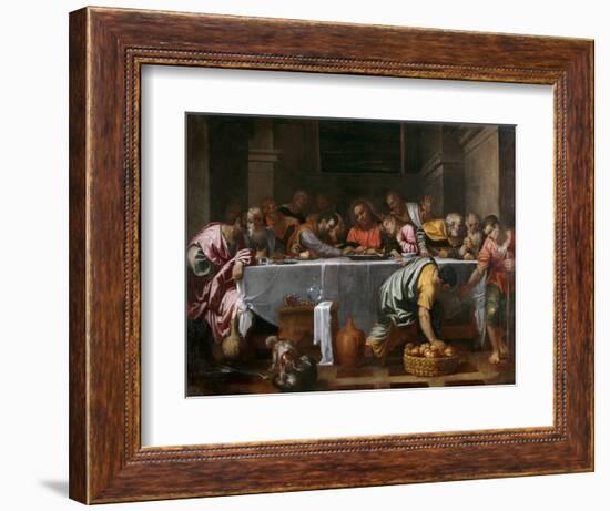 La Cene  (The Last Supper) Peinture D'agostino Carracci (1557-1602) 1594 Dim 172X237 Cm Museo Del-Agostino Carracci-Framed Giclee Print