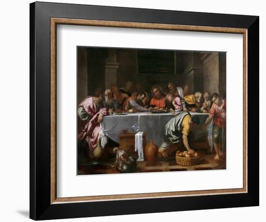 La Cene  (The Last Supper) Peinture D'agostino Carracci (1557-1602) 1594 Dim 172X237 Cm Museo Del-Agostino Carracci-Framed Giclee Print