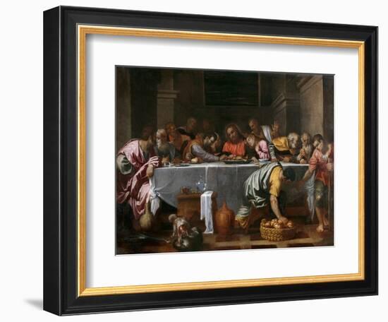 La Cene  (The Last Supper) Peinture D'agostino Carracci (1557-1602) 1594 Dim 172X237 Cm Museo Del-Agostino Carracci-Framed Giclee Print