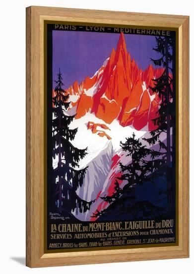 La Chaine De Mont-Blanc Vintage Poster - Europe-Lantern Press-Framed Stretched Canvas