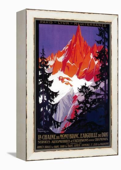 La Chaine De Mont-Blanc Vintage Poster - Europe-Lantern Press-Framed Stretched Canvas