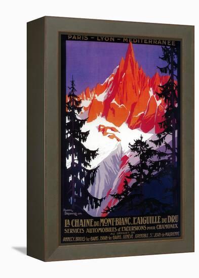 La Chaine De Mont-Blanc Vintage Poster - Europe-Lantern Press-Framed Stretched Canvas