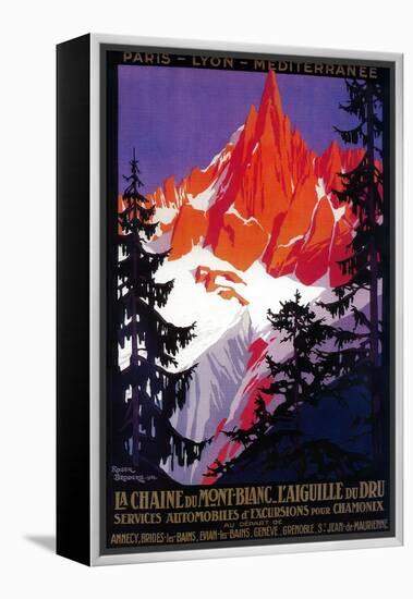 La Chaine De Mont-Blanc Vintage Poster - Europe-Lantern Press-Framed Stretched Canvas