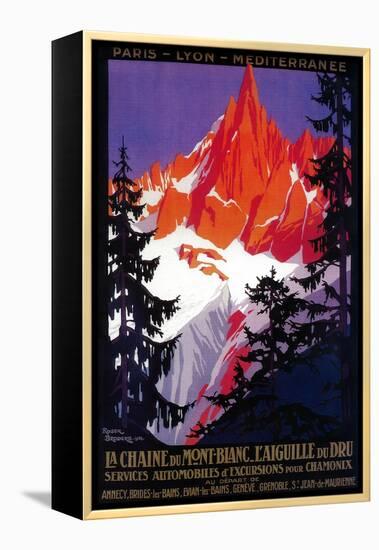 La Chaine De Mont-Blanc Vintage Poster - Europe-Lantern Press-Framed Stretched Canvas