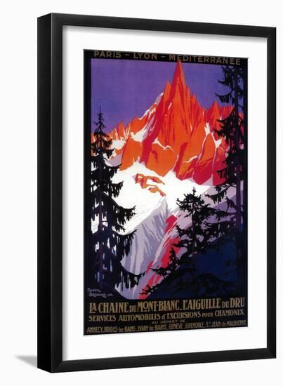 La Chaine De Mont-Blanc Vintage Poster - Europe-Lantern Press-Framed Art Print