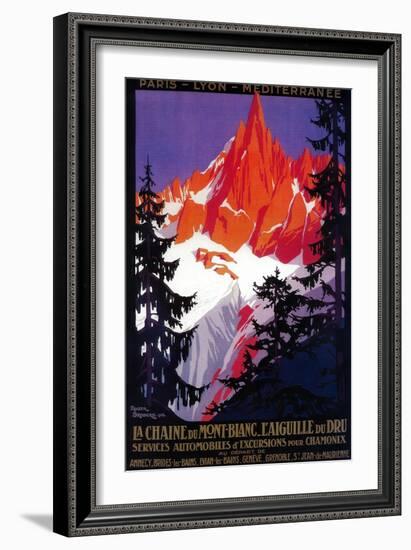 La Chaine De Mont-Blanc Vintage Poster - Europe-Lantern Press-Framed Art Print