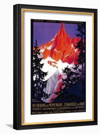 La Chaine De Mont-Blanc Vintage Poster - Europe-Lantern Press-Framed Art Print